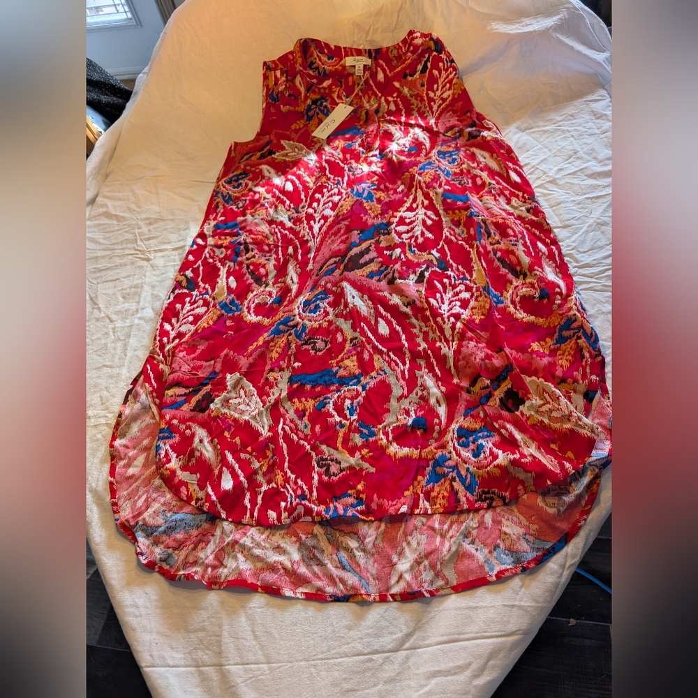 2/20$ Elegant Red and Blue Maxi Dress
